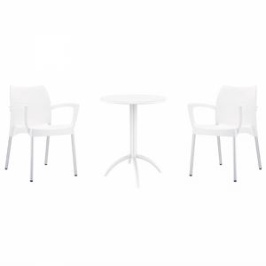 Dolce Bistro Set with Octopus 24" Round Table White S047160
