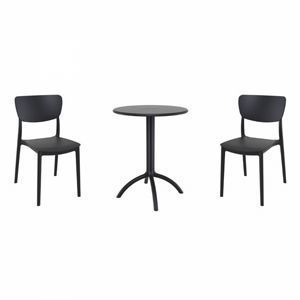 Monna Bistro Set with Octopus 24" Round Table Black S127160