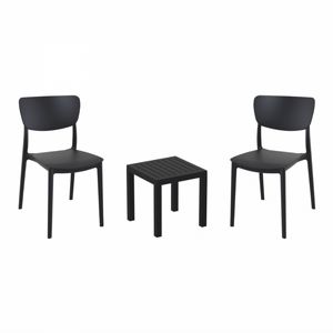 Monna Conversation Set with Ocean Side Table Black S127066