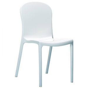 Victoria Glossy Plastic Outdoor Bistro Chair White ISP033-GWHI