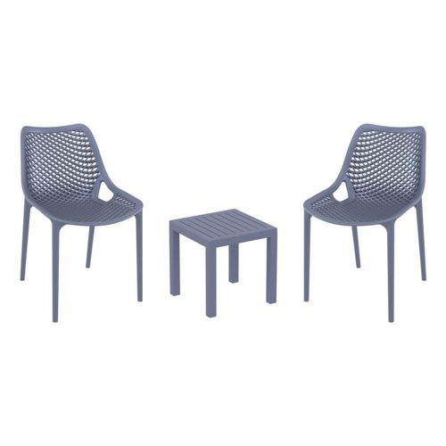 Air Conversation Set with Ocean Side Table Dark Gray S014066-DGR