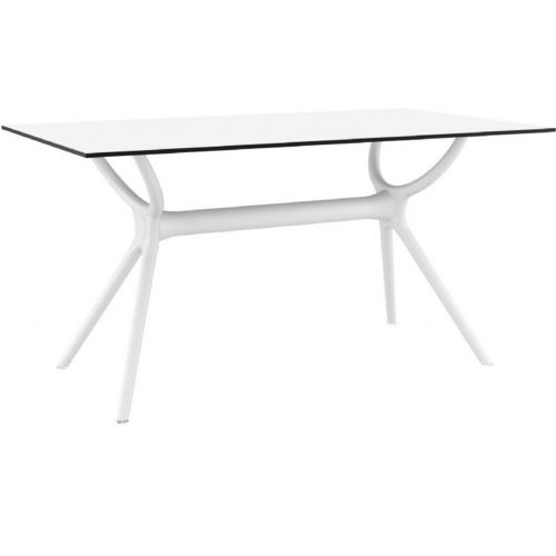 Air Rectangle Outdoor Dining Table 55 inch White ISP705-WHI