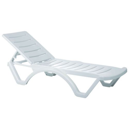 Aqua White Resin Chaise Lounge ISP076-WHI
