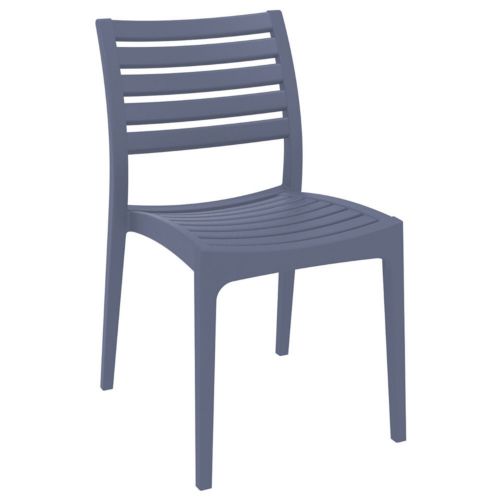 Ares Resin Outdoor Dining Chair Dark Gray ISP009-DGR