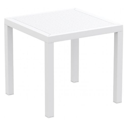 Ares Resin Outdoor Dining Table 31 inch Square White ISP164-WHI