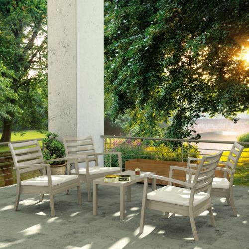 Artemis XL Outdoor Club Seating set 5 Piece Taupe with Natural Cushion ISP004S5-DVR-CNA