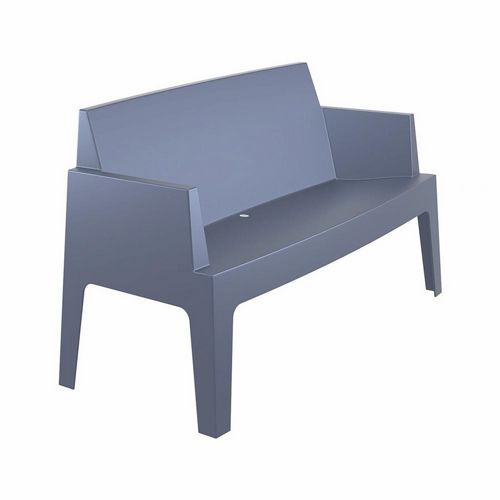 Box Outdoor Bench Sofa Dark Gray ISP063-DGR