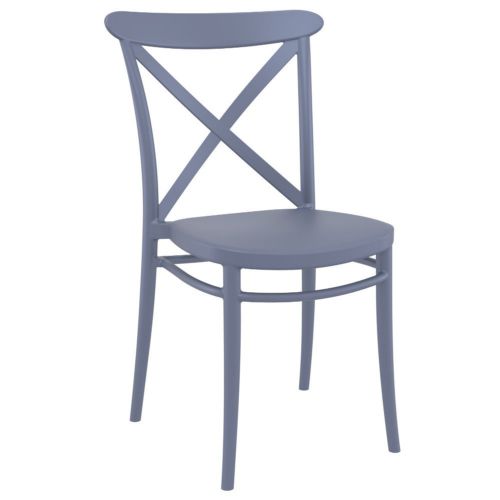 Cross Resin Outdoor Chair Dark Gray ISP254-DGR