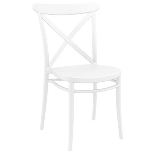 Cross Resin Outdoor Chair White ISP254-WHI