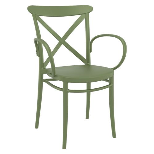 Cross XL Resin Outdoor Arm Chair Olive Green ISP256-OLG