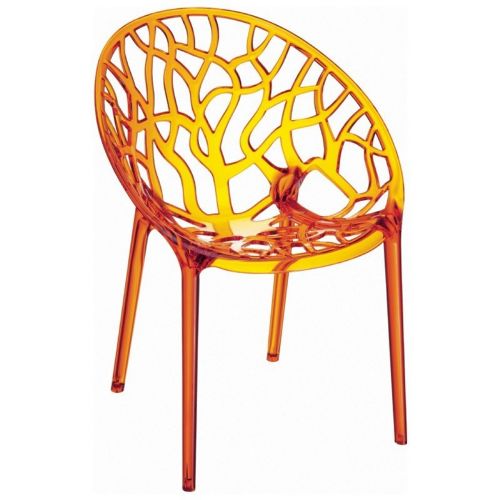 Crystal Outdoor Dining Chair Transparent Orange ISP052-TORA