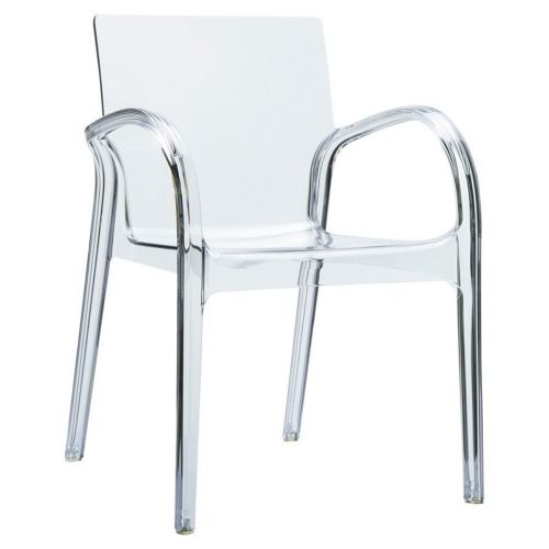 Dejavu Clear Plastic Outdoor Arm Chair ISP032-TCL