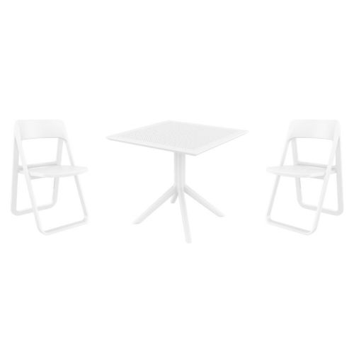 Dream Dining Set with Sky 31" Square Table White S079106-WHI
