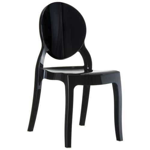 Elizabeth Glossy Polycarbonate Outdoor Bistro Chair Black ISP034-GBLA