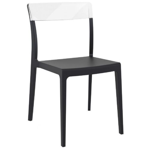 Flash Dining Chair Black with Transparent Clear ISP091-BLA-TCL