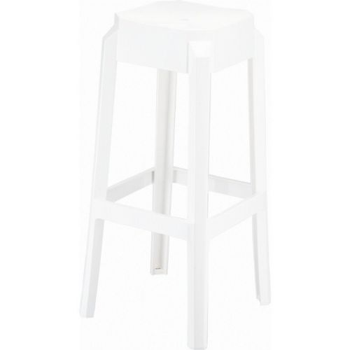 Fox Polycarbonate Outdoor Barstool Glossy White ISP037-GWHI
