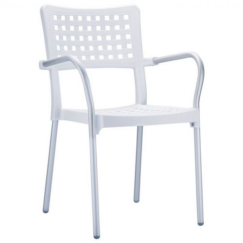 Gala Outdoor Arm Chair White ISP041-WHI