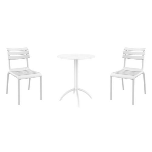 Helen Bistro Set with Octopus 24" Round Table White S284160-WHI