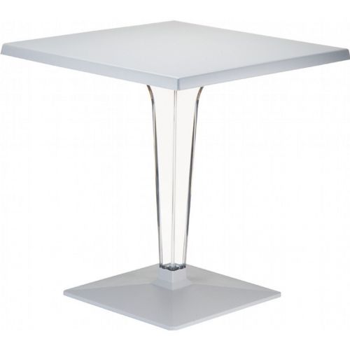 Ice Square Dining Table Gray Top 28 inch. ISP560-SIL