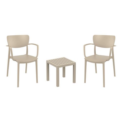 Lisa Conversation Set with Ocean Side Table Taupe S126066-DVR