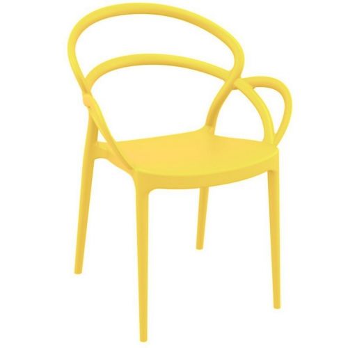 Mila Outdoor Dining Arm Chair Yellow ISP085-YEL