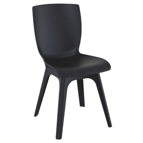 Mio PP Dining Chair with Black Legs and Black Seat ISP094-BLA-BLA