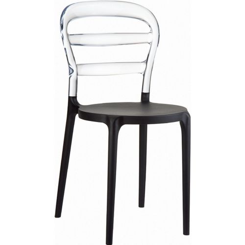 Miss Bibi Chair Black with Transparent Back ISP055-BLA-TCL