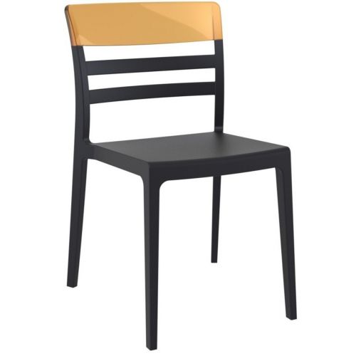 Moon Dining Chair Black with Transparent Amber ISP090-BLA-TAMB