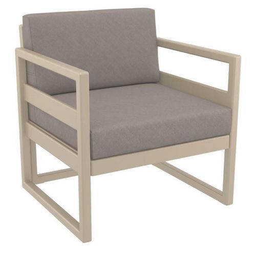 Mykonos Patio Club Chair Taupe with Taupe Cushion ISP131-DVR-CTA