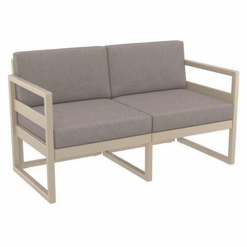 Mykonos Patio Loveseat Taupe with Taupe Cushion ISP1312-DVR-CTA