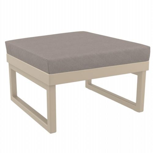 Mykonos Square Ottoman Taupe with Taupe Cushion ISP137F-DVR-CTA