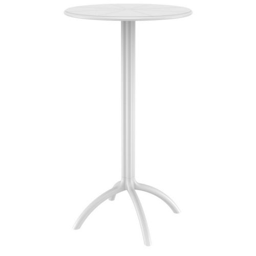 Octopus Resin Bar Table 24 inch Round White ISP161-WHI