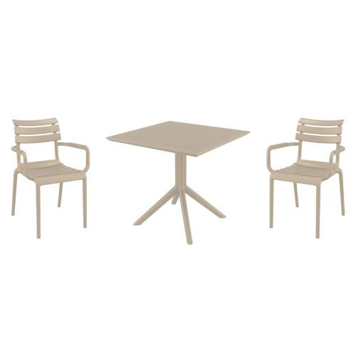 Paris Dining Set with Sky 31" Square Table Taupe S282106-DVR