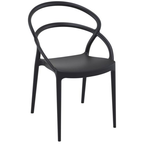 Pia Outdoor Dining Chair Black ISP086-BLA