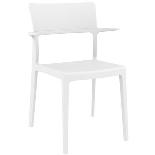 Plus Outdoor Dining Arm Chair White ISP093-WHI