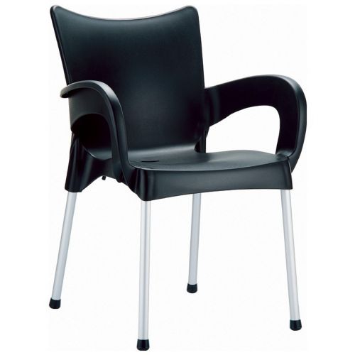 RJ Resin Outdoor Arm Chair Black ISP043-BLA