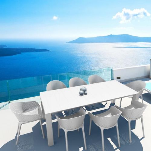 Sky Extendable Dining Set 9 Piece White ISP1023S-WHI