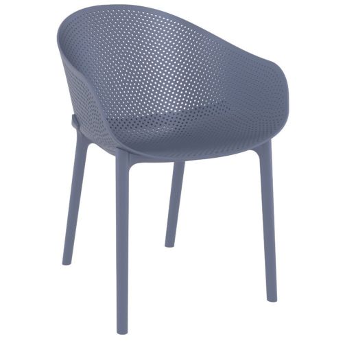 Sky Outdoor Indoor Dining Chair Dark Gray ISP102-DGR