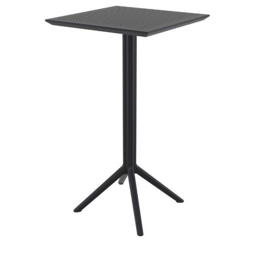 Sky Outdoor Square Folding Bar Table 24 inch Black ISP116-BLA