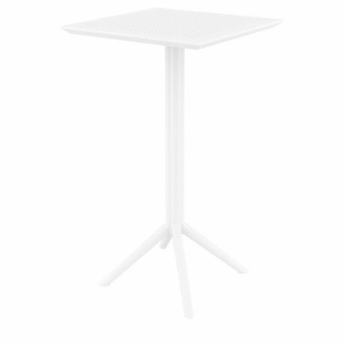 Sky Outdoor Square Folding Bar Table 24 inch White ISP116-WHI