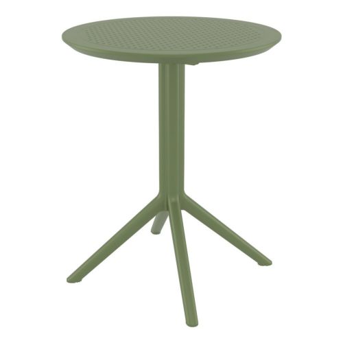 Sky Round Folding Table 24 inch Olive Green ISP121-OLG