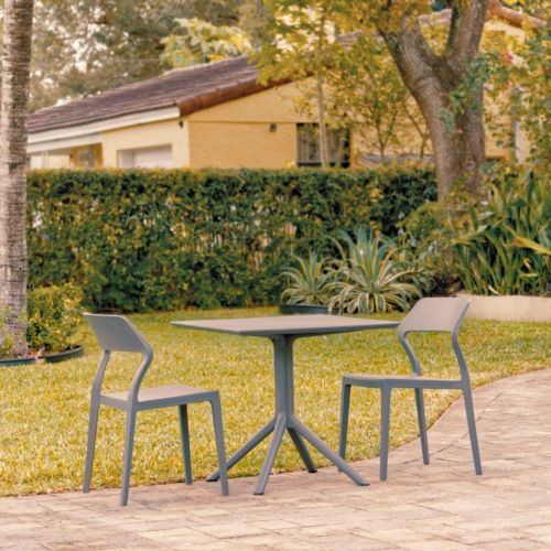 Snow Patio Dining Set with 2 Chairs Dark Gray ISP1066S-DGR
