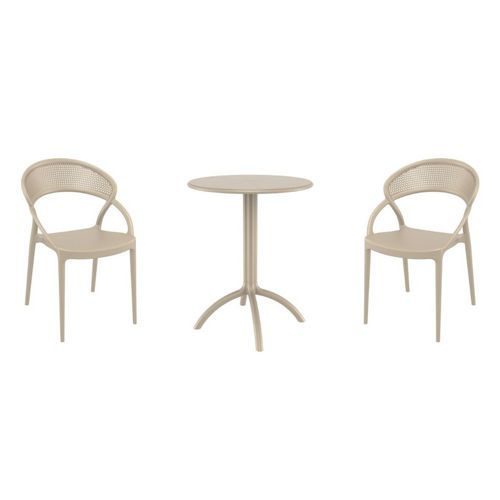 Sunset Bistro Set with Octopus 24" Round Table Taupe S088160-DVR