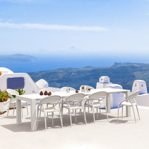 Sunset Extendable Dining Set 9 Piece White ISP0883S-WHI