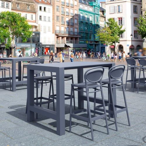 Vegas Marcel 5 pc Outdoor Bar Set with 39" to 55" Extendable Table Dark Gray ISP7824S-DGR