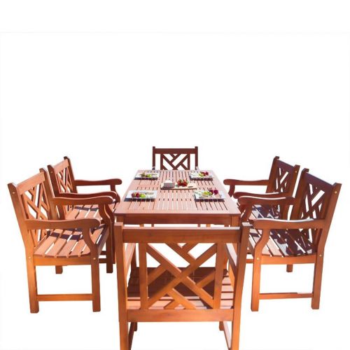 Malibu Outdoor 7-Piece Wood Patio Dining Set V98SET11