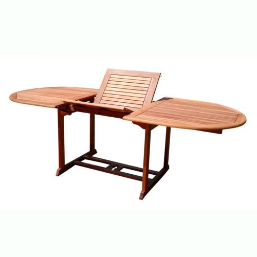 Malibu Oval Outdoor Extension Table with Foldable Butterfly - Wood V144