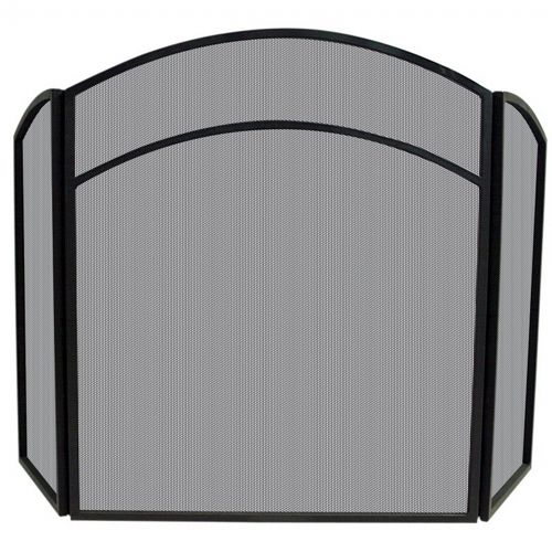 3 Fold Black Wrought Iron Arch Top Screen BR-S-1060