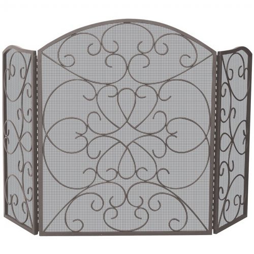 3 Fold Bronze Screen With Ornate Design BR-S-1600