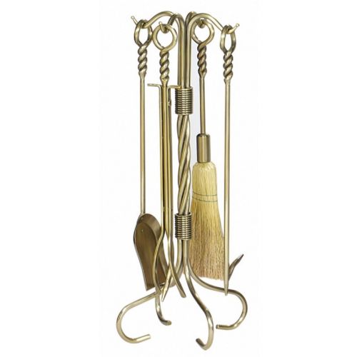 5 Piece Polished Iron Finished Toolset With Twist Handles BR-F-1423